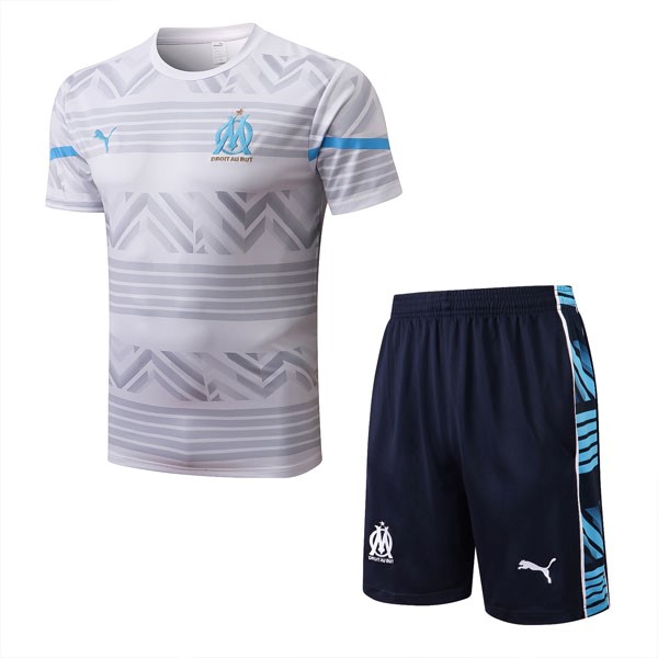 Camiseta Entrenamiento Marsella Conjunto Completo 2022-2023 Blanco